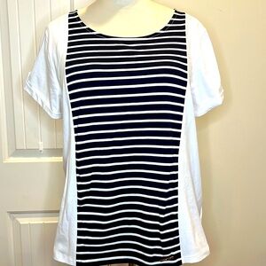 NWT Ann Klein Sport Nautical Striped Top XL